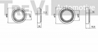 TREVI AUTOMOTIVE wb1854 -  Комплект подшипника ступицы колеса